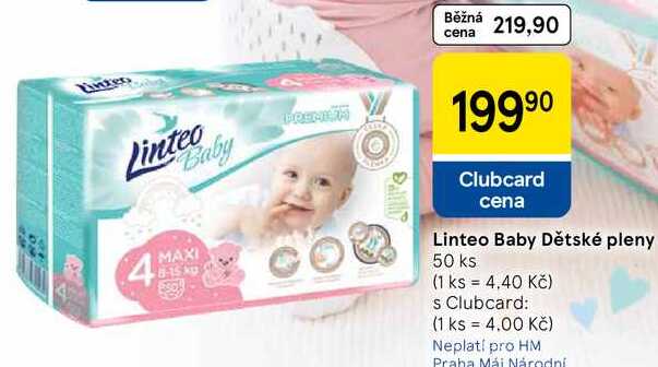 Linteo Baby Dětské pleny, 50 ks Tesco