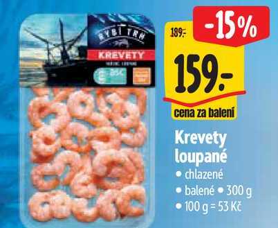 Krevety loupané, balené 300 g