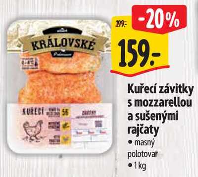 Kuřecí závitky s mozzarellou a sušenými rajčaty, 1 kg