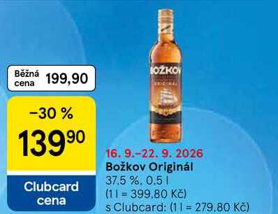 Božkov Originál 37,5 %, 0.5 l