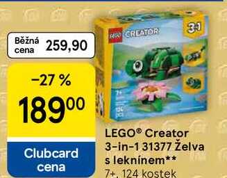 LEGO® Creator 3-in-1 31377 Želva s leknínem 7+, 124 kostek Tesco