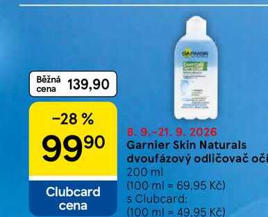 Garnier Skin Naturals dvoufázový odličovač oči, 200 ml