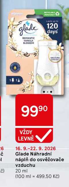 Glade Náhradní náplň do osvěžovače vzduchu, 20 ml
