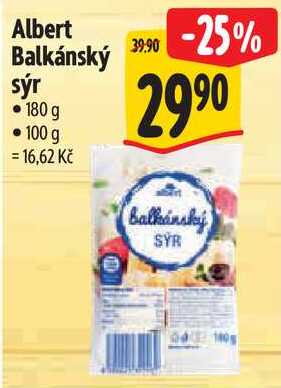 Albert Balkánský sýr, 180 g