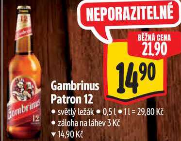 Gambrinus Patron 12, 0,5 l 