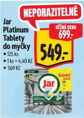 Jar Platinum Tablety do myčky, 125 ks Albert