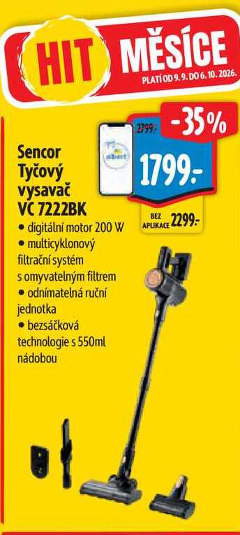 Sencor Tyčový vysavač VC 7222BK