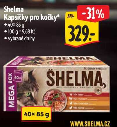 Shelma Kapsičky pro kočky, 40x 85 g
