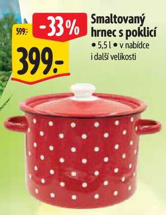Smaltovaný hrnec s poklicí