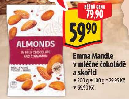 Emma Mandle v mléčné čokoládě a skořici, 200 g 