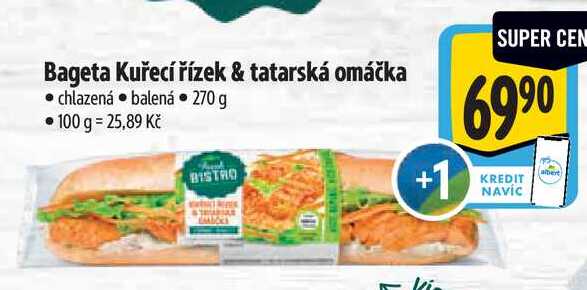 Bageta Kuřecí řízek & tatarská omáčka, 270 g