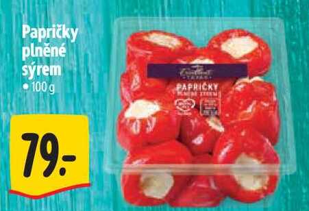 Papričky plněné sýrem, 100 g