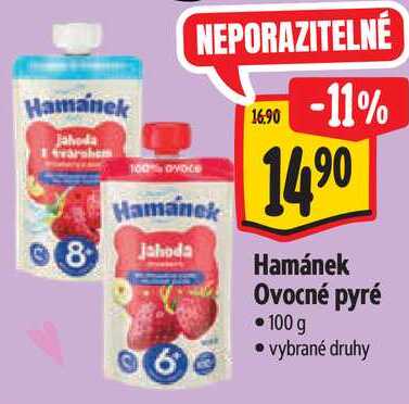 Hamánek Ovocné pyré, 100 g