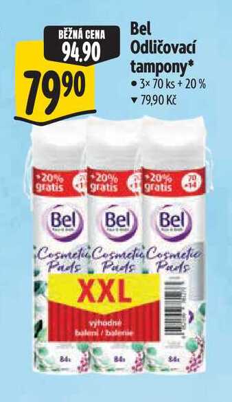 Bel Odličovací tampony, 3x 70 ks + 20% Albert