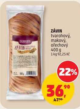 ZÁVIN tvarohový, makový, ořechový, 400 g  