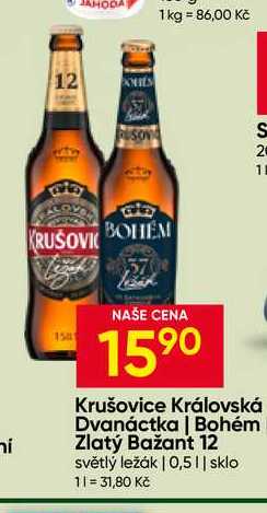 Krušovice Královská Dvanáctka 0,5l sklo v akci