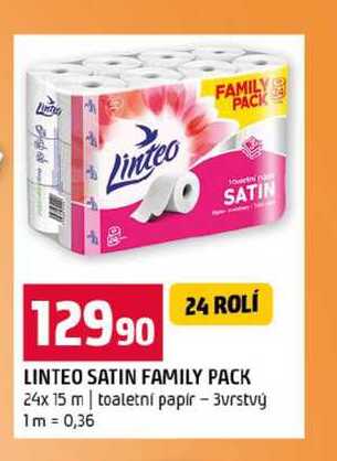 LINTEO SATIN FAMILY PACK 24x 15 m toaletní papír 3vrstvý Terno