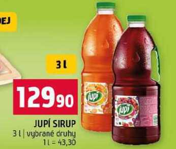 JUPÍ SIRUP 3l vybrané druhy