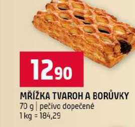 MŘÍŽKA TVAROH A BORŮVKY 70 g pečivo dopečené 