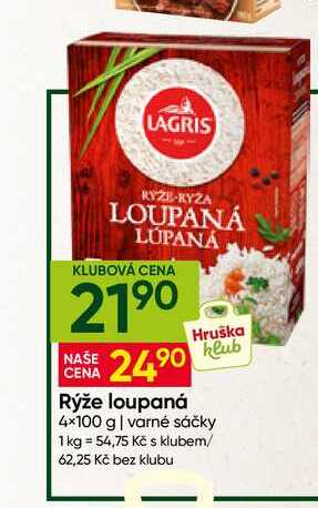 LAGRIS Rýže loupaná 4x100 g varné sáčky 