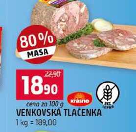 VENKOVSKÁ TLAČENKA 100g