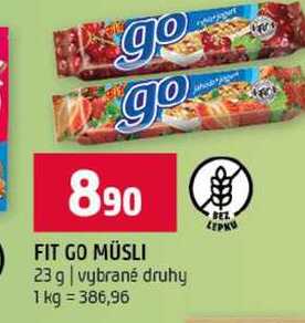 FIT GO MÜSLI 23 g vybrané druhy