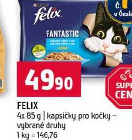 FELIX 4x 85 g kapsičky pro kočky vybrané druhy 