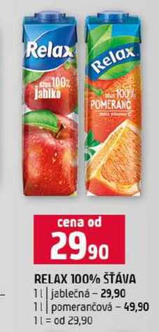 RELAX 100% ŠŤÁVA 1l jablečná 1l pomerančová 