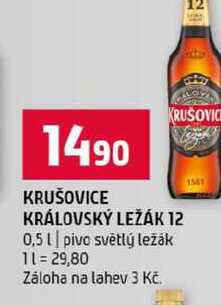 KRUŠOVIC KRÁLOVSKÝ LEŽÁK 12 0.5l pivo světlý ležák