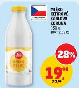 MLÉKO KEFÍROVÉ KARLOVA KORUNA, 950 g