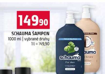 SCHAUMA ŠAMPON 1000 ml vybrané druhy