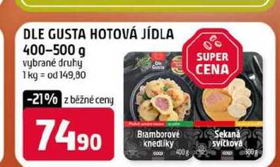 DLE GUSTA HOTOVÁ JÍDLA 400-500 g vybrané druhy