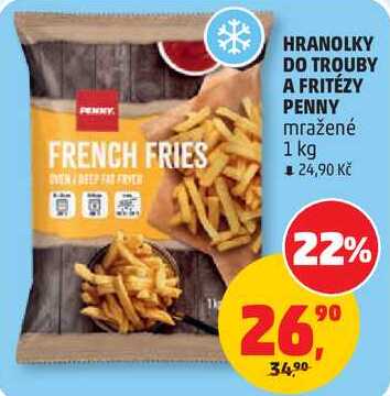 HRANOLKY DO TROUBY A FRITÉZY PENNY mražené, 1 kg