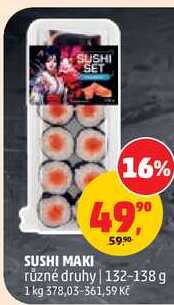 SUSHI MAKI různé druhy, 132-138 g 