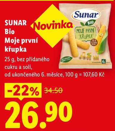 SUNAR Bio Moje první křupka,  25 g 