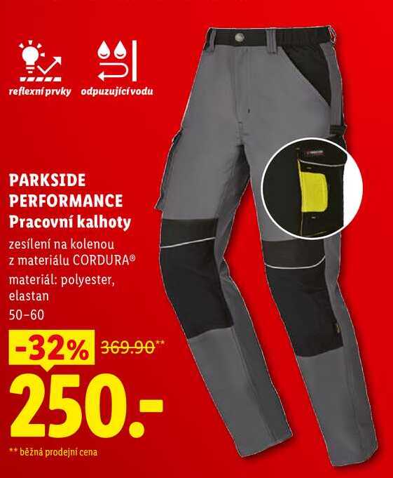 PARKSIDE PERFORMANCE Pracovní kalhoty, zesílení na kolenou