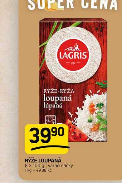 RÝŽE LOUPANÁ 8 x 100 g varné sáčky
