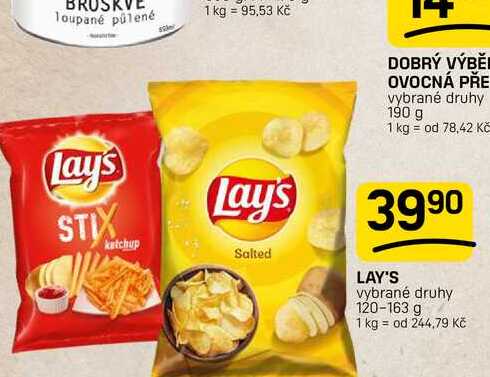 LAY'S vybrané druhy 120-163 g