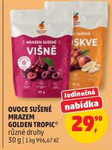 OVOCE SUŠENÉ MRAZEM GOLDEN TROPIC různé druhy, 30 g