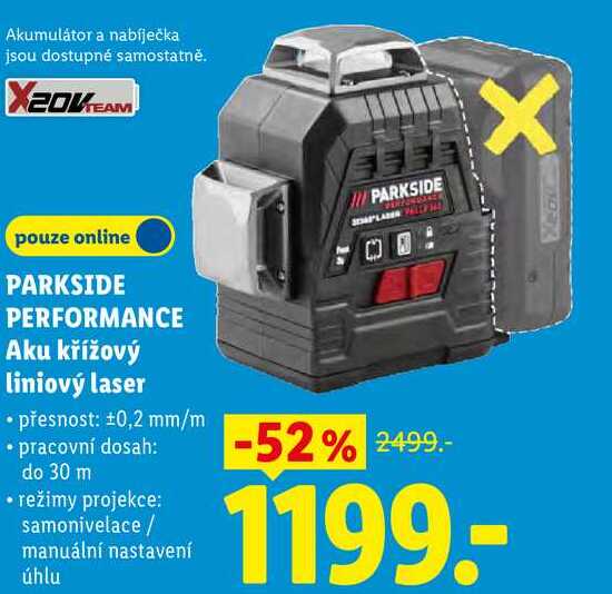 PARKSIDE PERFORMANCE Aku křížový liniový laser