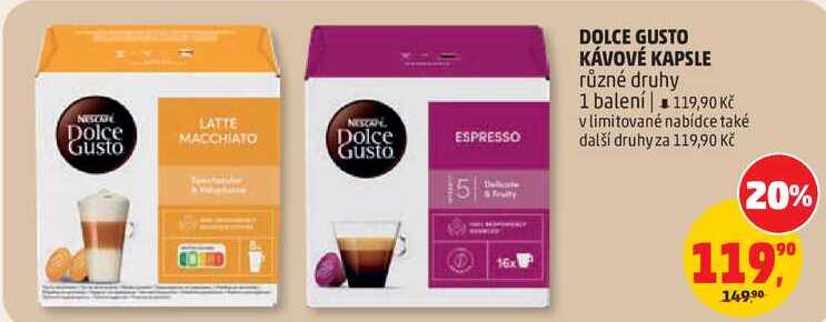 DOLCE GUSTO KÁVOVÉ KAPSLE různé druhy, 1 balení