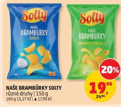 NAŠE BRAMBŮRKY SOLTY různé druhy, 150g