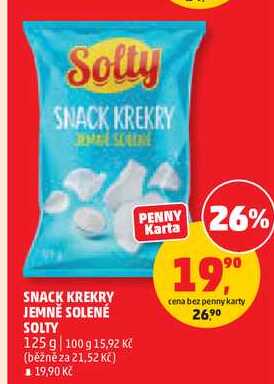SNACK KREKRY JEMNĚ SOLENÉ SOLTY, 125 g
