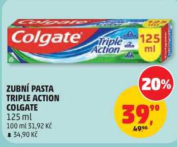 ZUBNÍ PASTA TRIPLE ACTION COLGATE, 125 ml Penny Market