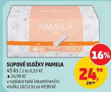 SLIPOVÉ VLOŽKY PAMELA, 45 ks 