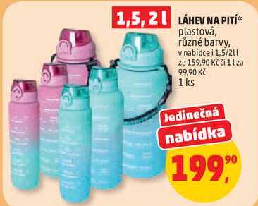 LÁHEV NA PITÍ plastová, různé barvy, 1 ks