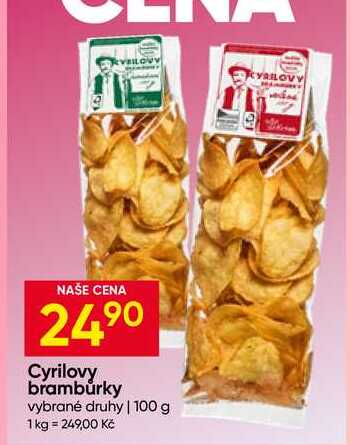 Cyrilovy brambůrky vybrané druhy 100 g