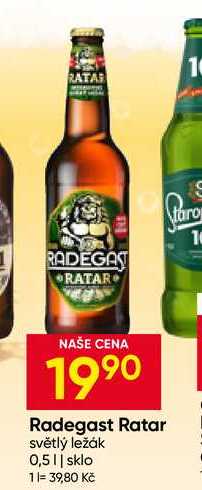 Radegast Ratar světlý ležák 0,5l sklo  v akci