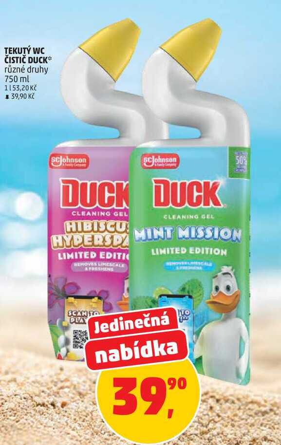 TEKUTÝ WC ČISTIČ DUCK různé druhy, 750 ml Penny Market
