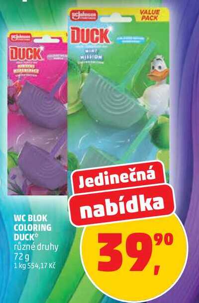 WC BLOK COLORING DUCK různé druhy, 72g